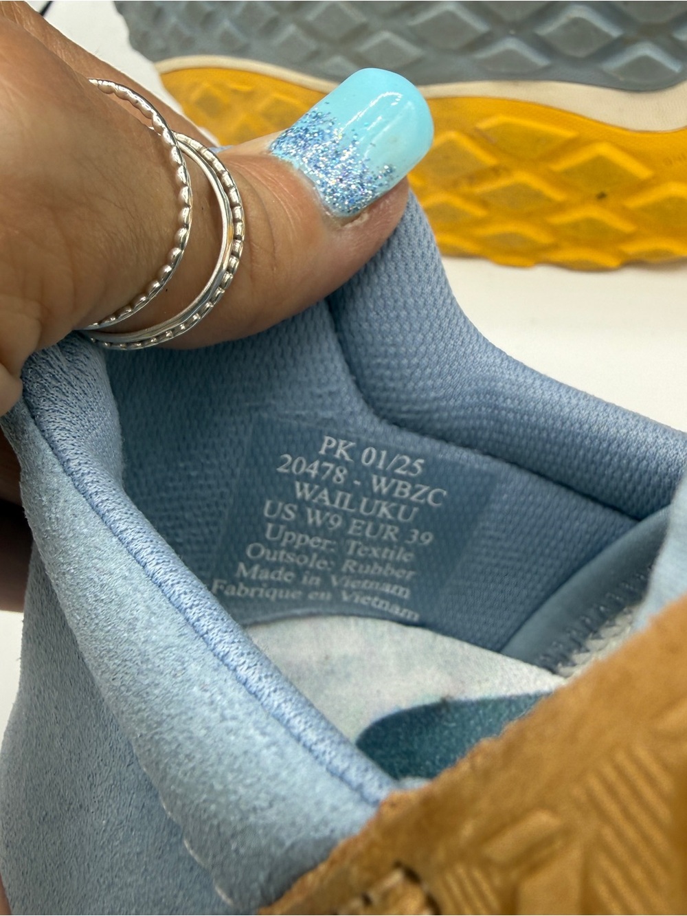 OluKai Women's White Mesh Athletic Sneakers with Peach and Yellow Accents - Picture 9 of 9